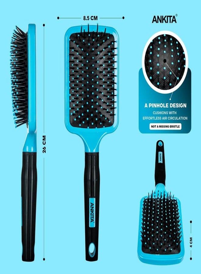 Ankita Flat Paddle Hair Brush with Nylon Bristle|with Strong and Flexible Nylon Bristles|For Grooming, Straightening, Smoothing, Detangling Hair, Ideal for Men & Women|Color May Vary (A28) - Image 3