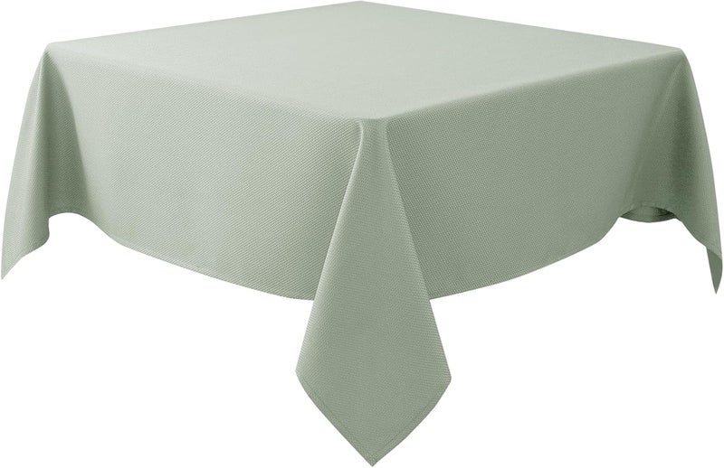 Square Tablecloth 54x54 Inch - Sage Green Water Resistant Fabric Table Cover - Image 1