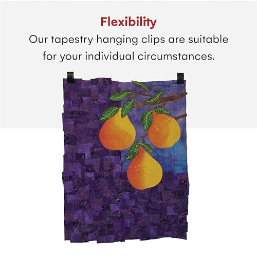 Precision Quilting Tools Classy Clamps Wooden Quilt Wall Hangers - 4 Small Clips (Black) and Screws for Walls Hangings - Tapestry and Quilts Hanger - Quilt Racks - Image 4