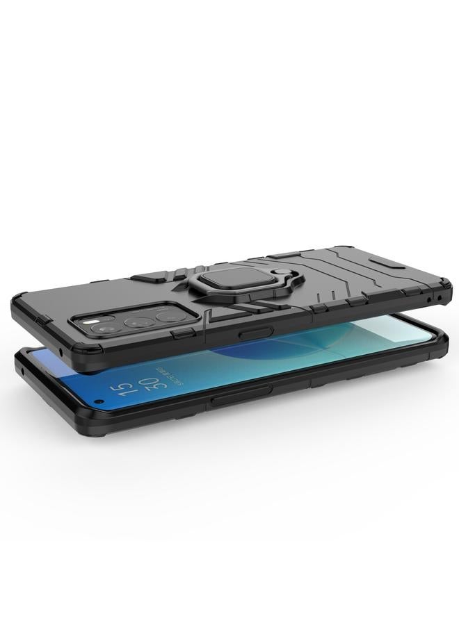 اس-توب جراب لهاتف OPPO Reno6 Pro 5G مقاوم للصدمات مصنوع من مادة PC + TPU مع حامل حلقي مغناطيسي - Image 4