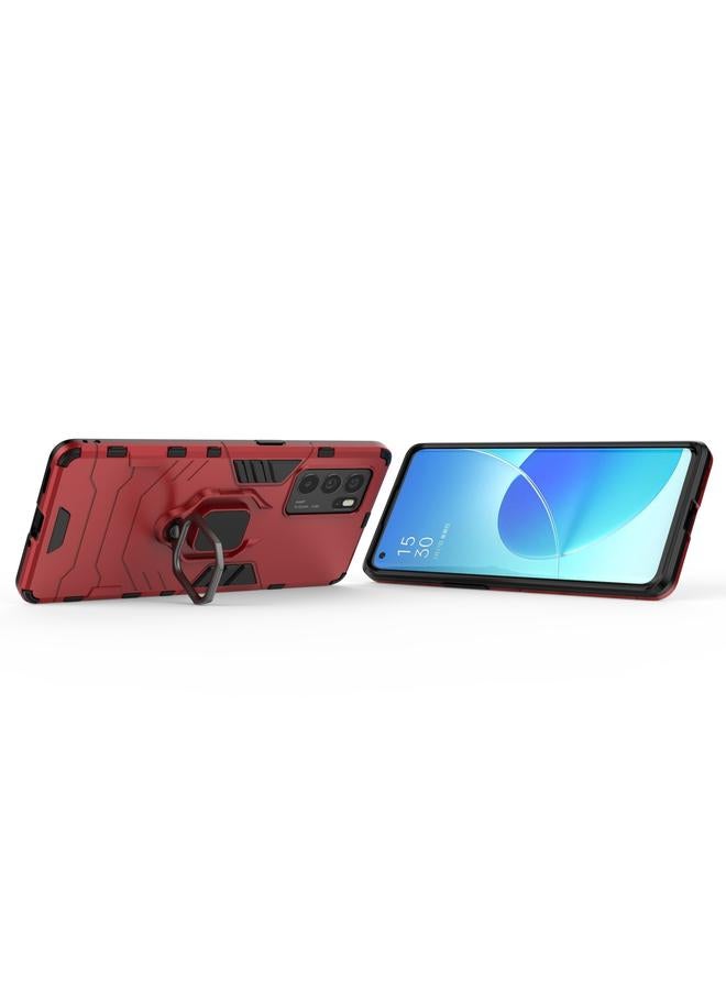 اس-توب جراب لهاتف OPPO Reno6 Pro 5G مقاوم للصدمات مصنوع من مادة PC + TPU مع حامل حلقي مغناطيسي - Image 5