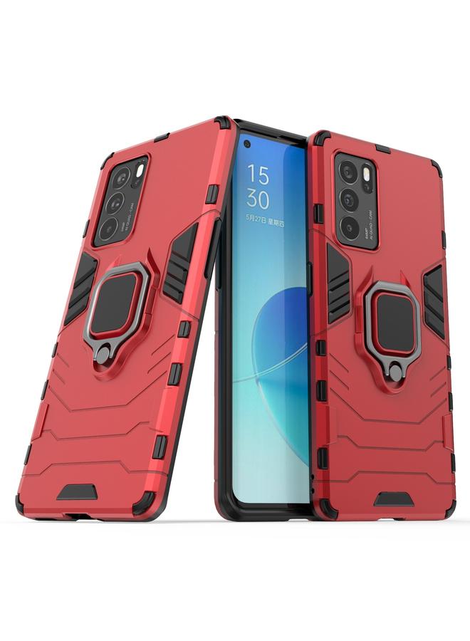 اس-توب جراب لهاتف OPPO Reno6 Pro 5G مقاوم للصدمات مصنوع من مادة PC + TPU مع حامل حلقي مغناطيسي - Image 2
