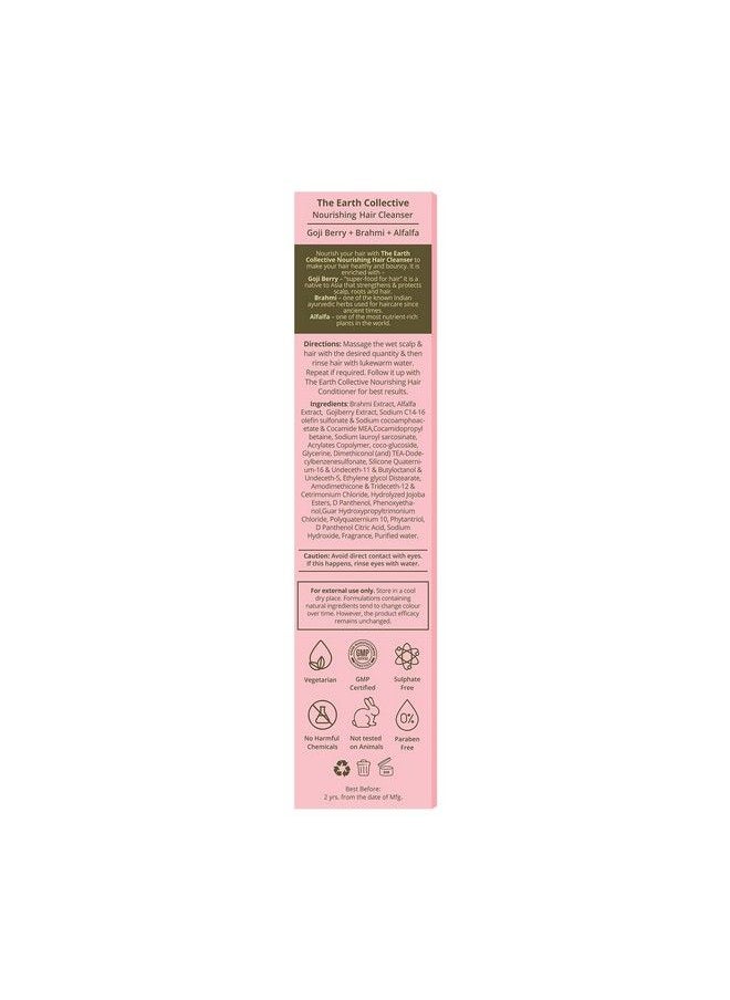 THE EARTH COLLECTIVE - Hair Cleanser For Nourishing Hair ; Goji Berry Alfalfa And Brahmi Improve Hair Nourishing ; Reduce Hair Fall ; Strengthen Hair ; Paraben Free ; No Harmful Chemical ; Pack Of 200Ml - Image 1
