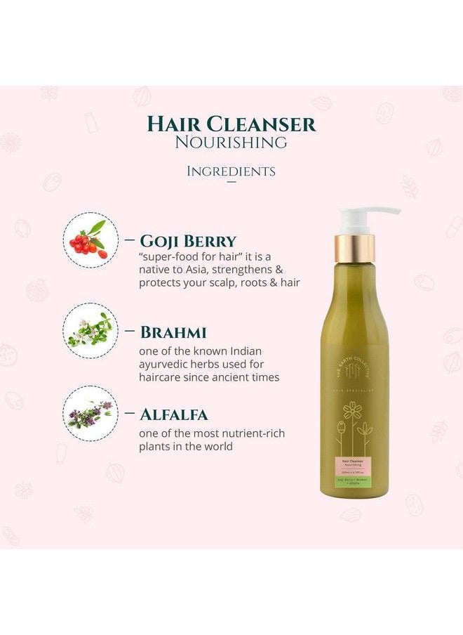 THE EARTH COLLECTIVE - Hair Cleanser For Nourishing Hair ; Goji Berry Alfalfa And Brahmi Improve Hair Nourishing ; Reduce Hair Fall ; Strengthen Hair ; Paraben Free ; No Harmful Chemical ; Pack Of 200Ml - Image 1