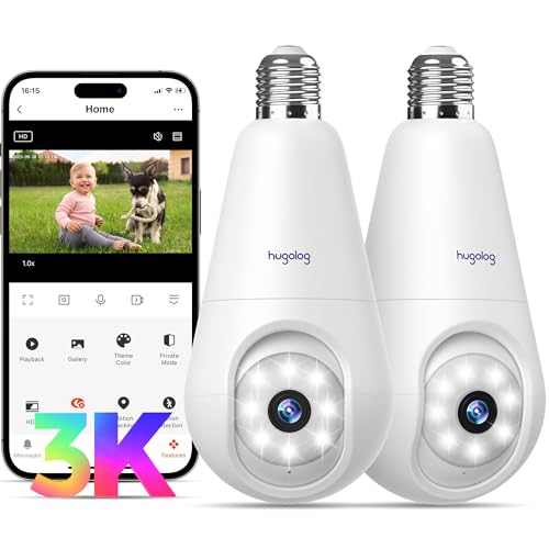 hugolog Hugolog 3k Light Bulb Security Camera Wireless Outdoor Z2199835A7ED833035CE9Z