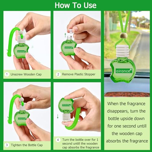 Airance Car Air Freshener | Car Perfume | Hanging Car Air Freshener | Car Aroma Diffuser - Green Apple | - Image 3