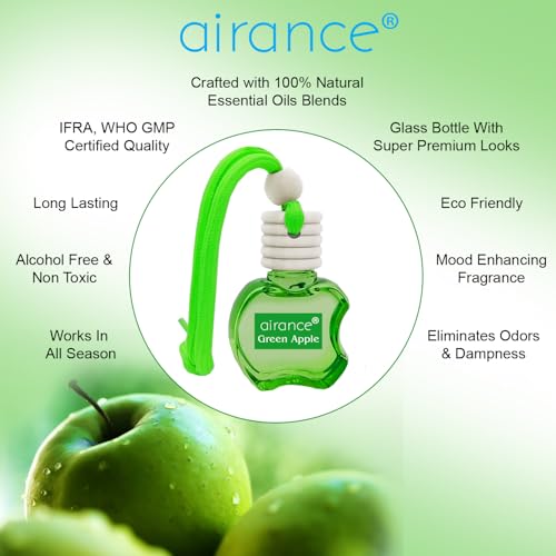 Airance Car Air Freshener | Car Perfume | Hanging Car Air Freshener | Car Aroma Diffuser - Green Apple | - Image 2