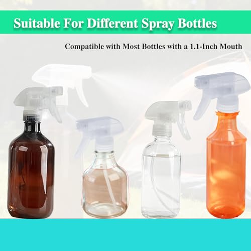 OCMML 4-Pack Clear Spray Nozzle For Bottles,3 Spray Modes (Stream,Mist & Safety Lock) Compatible with 8/16 oz Spray Bottle Nozzle Replacement for Gardening,Kitchen,Cleaning,Pet Training - Image 4