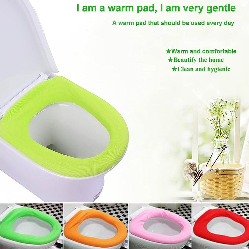 LESTIFY LESTIFY Bathroom Soft Thicker Warmer Stretchable Washable Cloth Toilet SEAT Cover Pads 1PC - Image 4