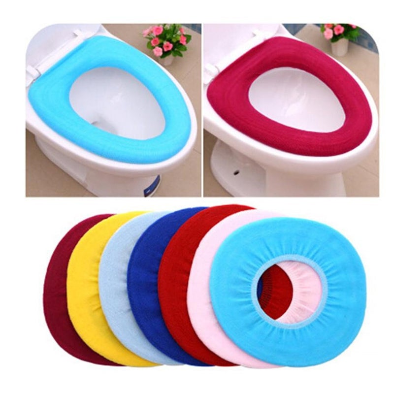 LESTIFY LESTIFY Bathroom Soft Thicker Warmer Stretchable Washable Cloth Toilet SEAT Cover Pads 1PC - Image 1