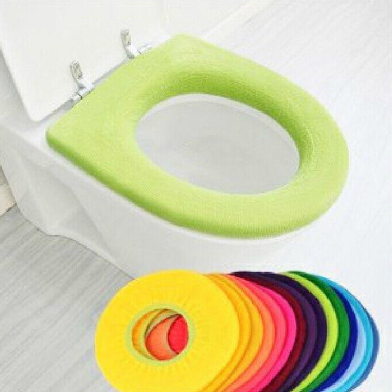 LESTIFY LESTIFY Bathroom Soft Thicker Warmer Stretchable Washable Cloth Toilet SEAT Cover Pads 1PC - Image 5