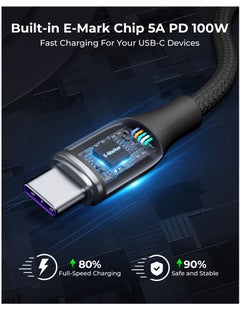 VOLTME USB C to USB C Cable 100W, PD 5A Fast Charging [1m/3.3ft] Double Nylon Braided Type-C Charging Cord, Compatible with iPhone 16 Pro/Max/Plus, 15/14/13 Series, iPad Pro/Air, MacBook Pro/Air, Galaxy S24/S23 Ultra, Huawei P60, Xiaomi, Tablets, LG, Google Pixel & More - Durable & High-Speed Charger (Black)  - Image 2