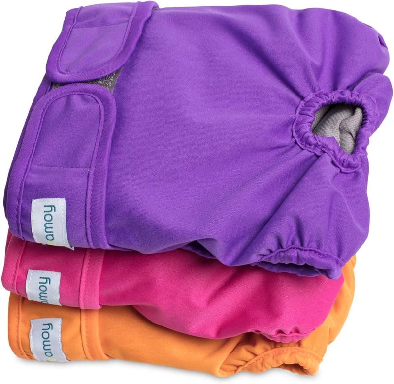 Teamoy 3pcs Washable Female Dog Diapers with Gray Lining, Reusable Doggie Diaper Wraps for Female Dogs, Super-Absorbent and Comfortable, M - Image 1