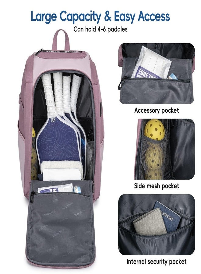 KAVIGOR Pickleball Bag, Large Pickleball Backpack Holds 4 to 6 Paddles, Shoes Compartment & Wet/Dry Pocket (9 Pockets), Charge Port - Image 3