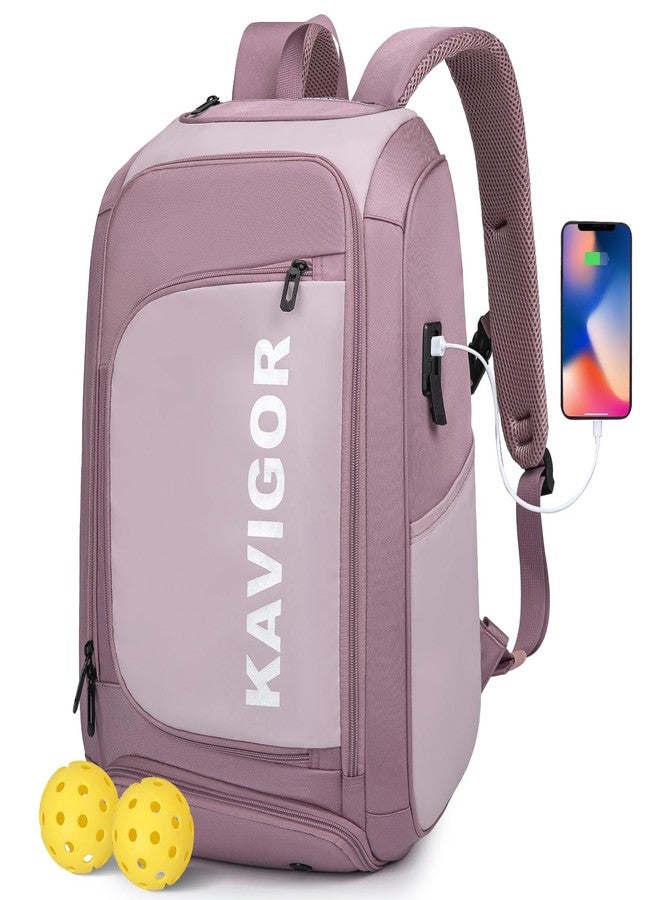 KAVIGOR Pickleball Bag, Large Pickleball Backpack Holds 4 to 6 Paddles, Shoes Compartment & Wet/Dry Pocket (9 Pockets), Charge Port - Image 1