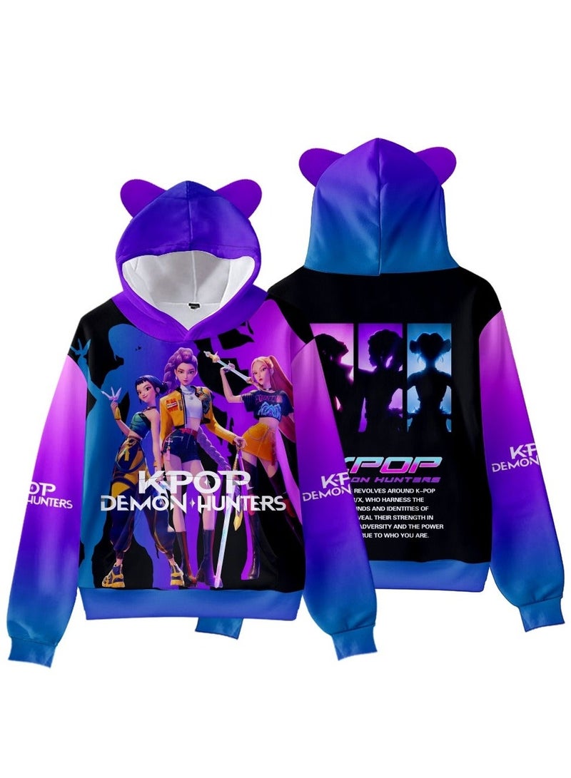 عام K-POP: Demon Hunting Girl Group Printed Hoodie suitable for daily outings or styling making fans unable to put it down - Image 1
