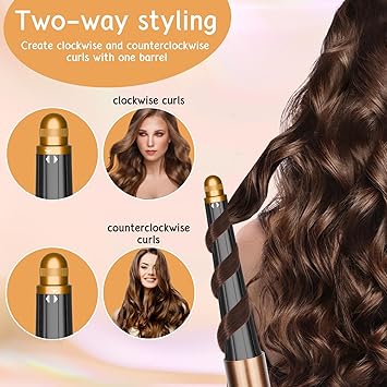 ZEPHBLOW Hair Curling Conical Barrel for Dyson Airwrap 0814Inch 2036mm Conical Curling Barrels Compatible with Airwrap HS0105 SelfCurling Hair Roller Curlers Attachment for Long Hair Gold - Image 2