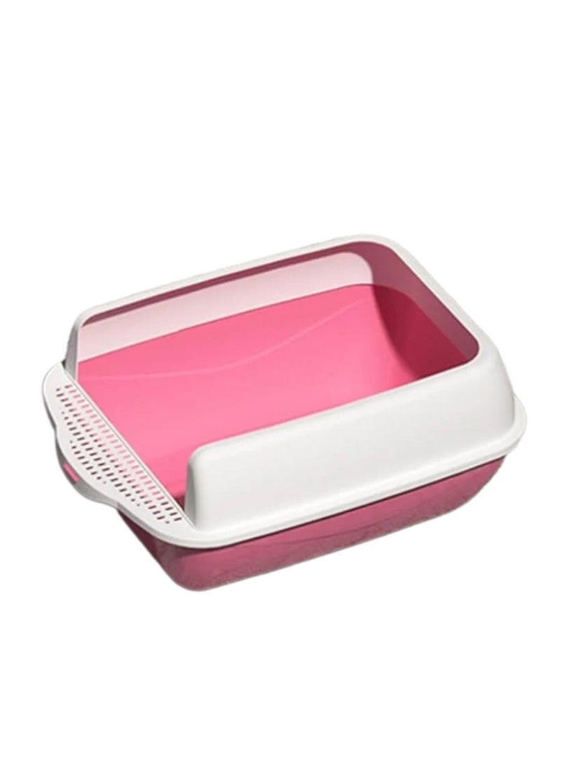 Open Top Kitty Litter Pan Tall Supplies Detachable Large Semi Enclosed Stain Resistant Heighten Cat Toilet - Image 1