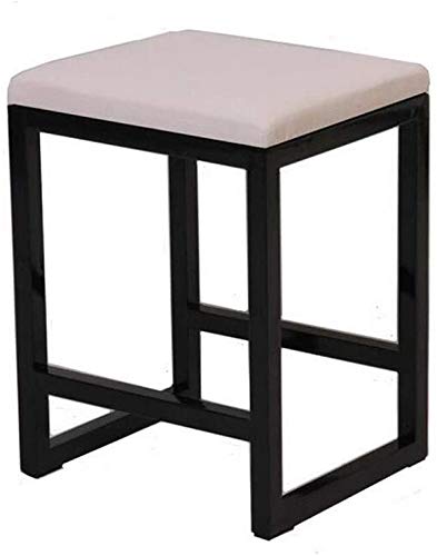 INDIAN DECOR INDIAN DECOR 45214 Nordic Dressing Table Stool Faux Leather Upholstered Heavy Duty Metal Frame Home Bar Stool Dining Room StoolPack2 Color CreamyWhite  - Image 4