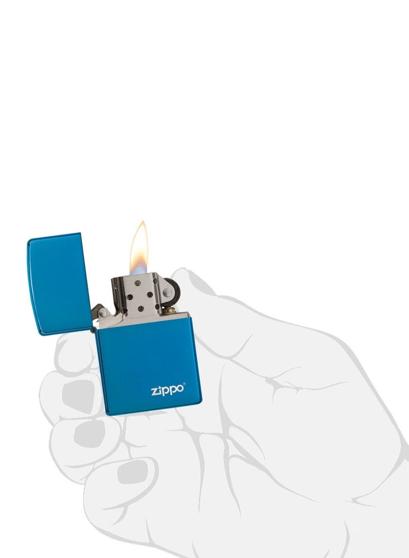 Zippo 20446Zl 20446 ولاعة زيبّو مقاومة للرياح بلمسة نهائية زرقاء لامعة - Image 5