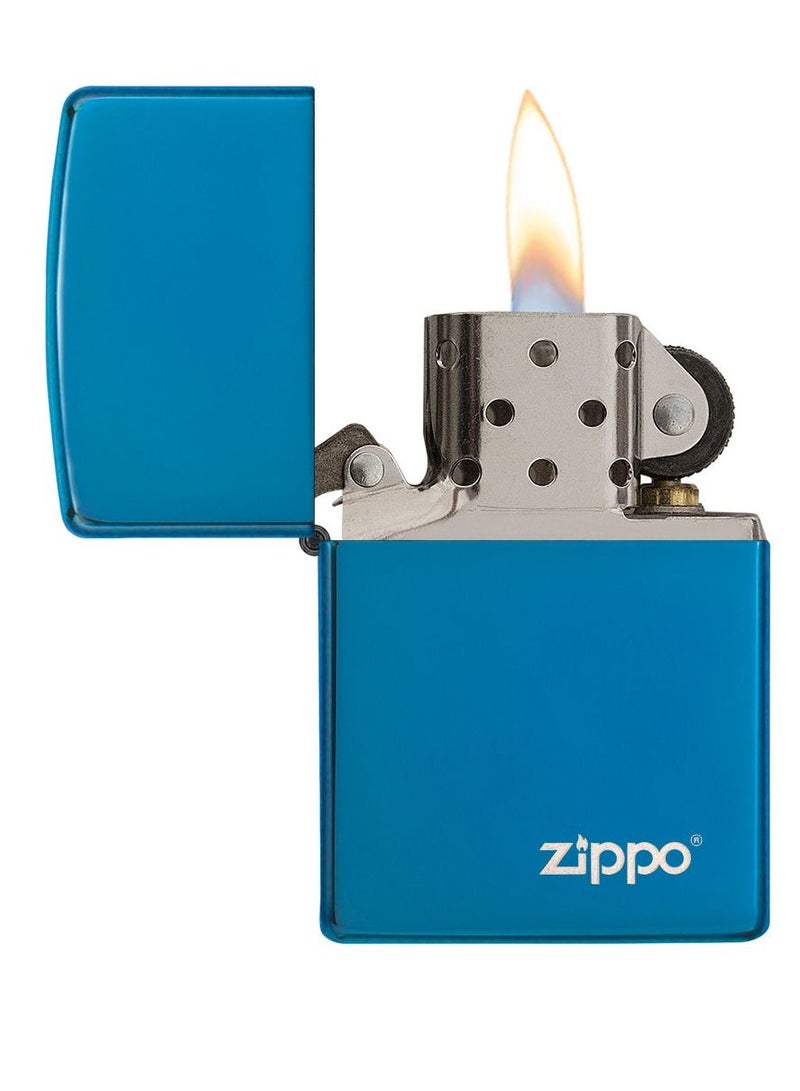 Zippo 20446Zl 20446 ولاعة زيبّو مقاومة للرياح بلمسة نهائية زرقاء لامعة - Image 3