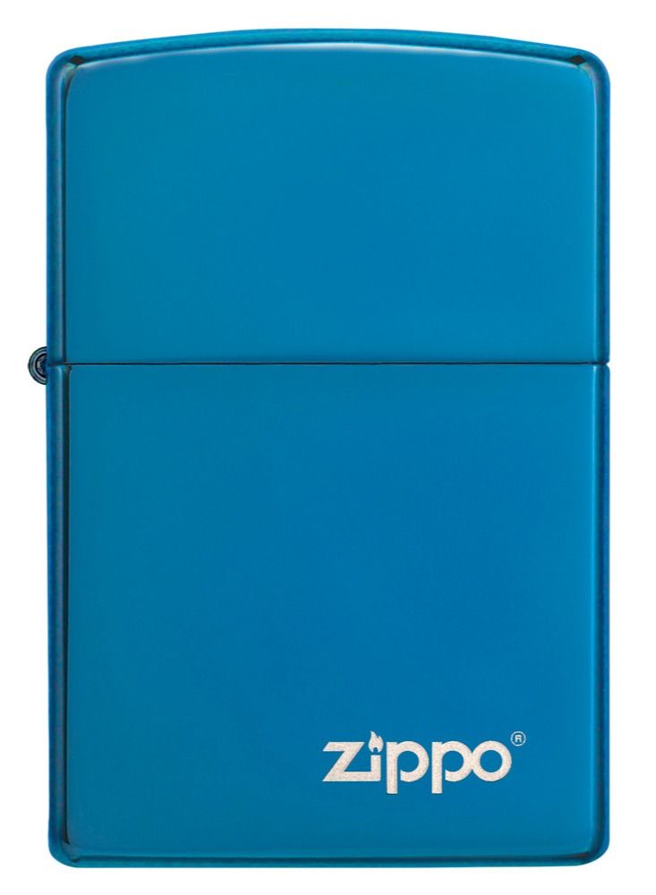 Zippo 20446Zl 20446 ولاعة زيبّو مقاومة للرياح بلمسة نهائية زرقاء لامعة - Image 2