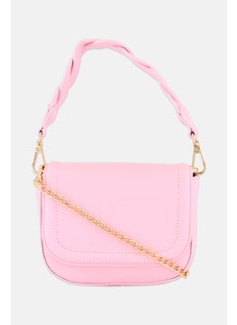 Moda Luxe Women Solid Cross Body Bag 14 H x 17 L x 6 W cm, Pink  - Image 1