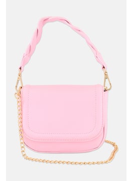 Moda Luxe Women Solid Cross Body Bag 14 H x 17 L x 6 W cm, Pink  - Image 3