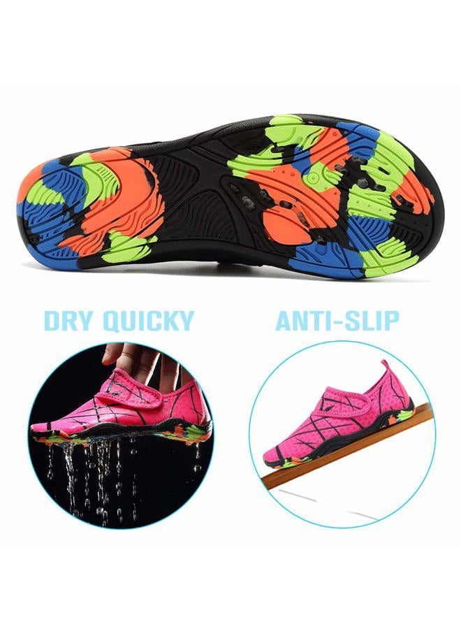 CIOR Boys & Girls Water Shoes Kids Lightweight Comfort Sole Easy Walking Athletic Slip on Aqua Sock(Toddler/Little Kid/Big Kid) U1ELJSX003-Pink-33, 3.pink, 3 Little Kid - Image 3