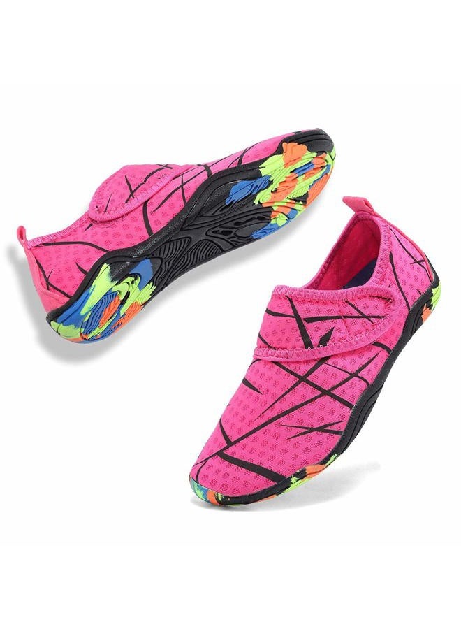 CIOR Boys & Girls Water Shoes Kids Lightweight Comfort Sole Easy Walking Athletic Slip on Aqua Sock(Toddler/Little Kid/Big Kid) U1ELJSX003-Pink-33, 3.pink, 3 Little Kid - Image 1