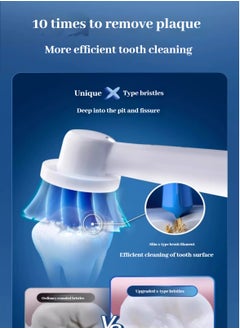 Generic Pack Of 4 Precision Clean Electric Toothbrush Head White,Toothbrush Head EB20-4 With 2 Tooth Whitening Strips  - Image 2