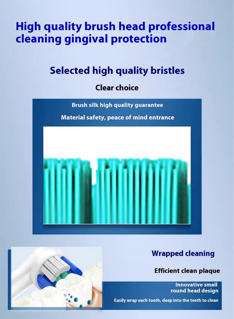 Pack Of 4 Precision Clean Electric Toothbrush Head White,Toothbrush Head EB20-4 With 2 Tooth Whitening Strips - Image 4