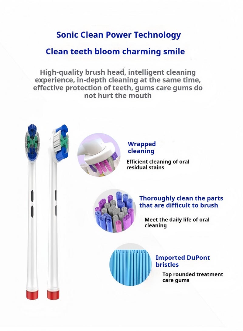 Pack Of 4 Precision Clean Electric Toothbrush Head White,Toothbrush Head EB20-4 With 2 Tooth Whitening Strips - Image 5