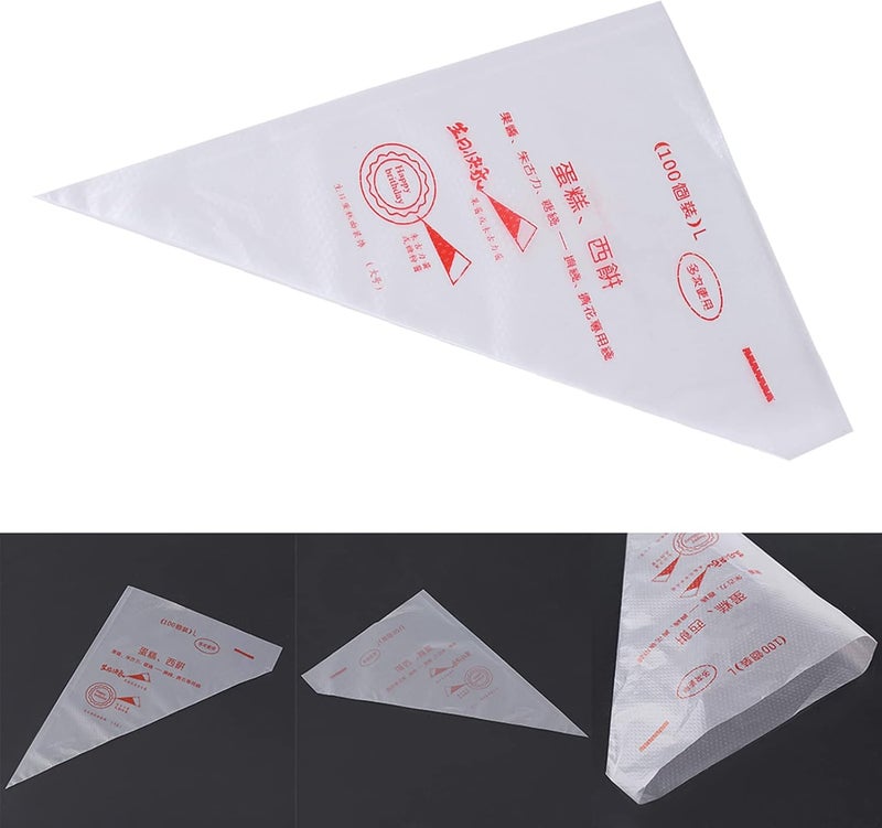 Piping Bag, Food Grade Plastic, Strong Pastry Bag, 100 Pack Ideal for Cake Cupcake Decoration (Large Size 1.69 X 9.06in) - Image 2