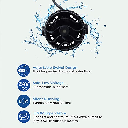 CURRENT USA eFlux Accessory Wave Flow Pump 1050 GPH | Ultra Quiet, Compact Size, Compatible with Loop | Water Pump for Aquarium Fish Tank for Saltwater Reef Marine & Freshwater Aquariums (6005) - Image 2