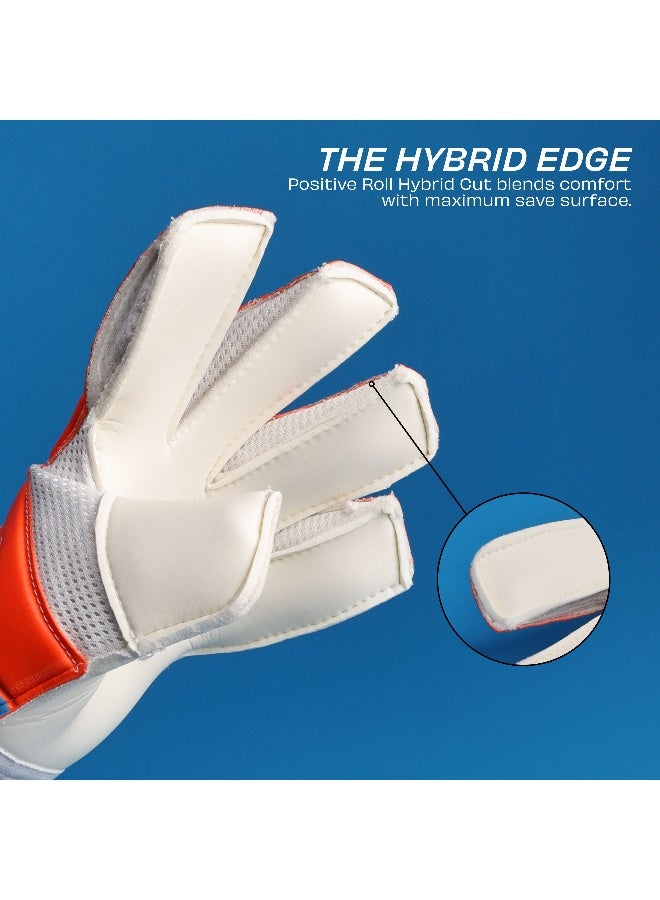 نيفيا قفازات حارس مرمى صناعية من Blaze للرجال والنساء، تصميم هجين متطور، قبضة إضافية (برتقالي/أسود)، مقاس كبير جدًا - Image 5