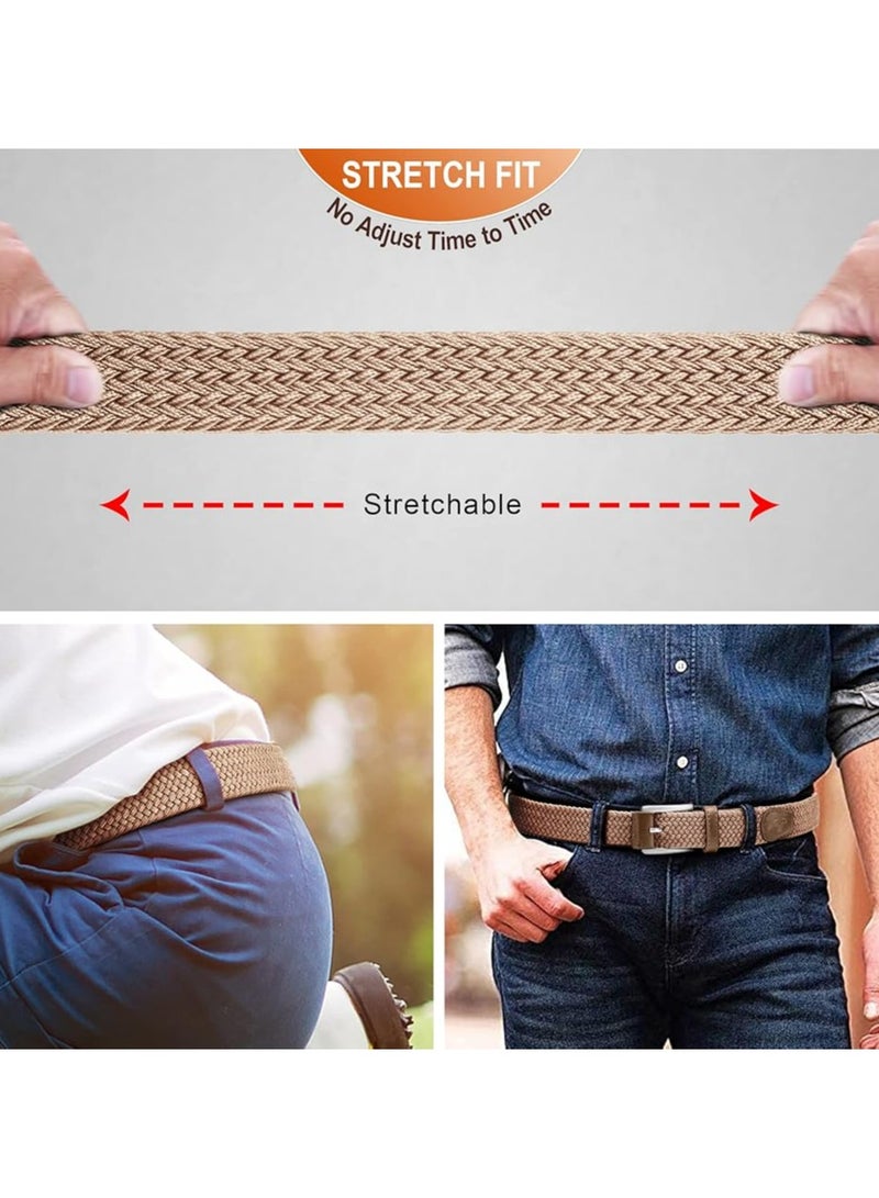 أوزيغالور حزام مطاطي للرجال، حزام شبكي منسوج مضفر هدية للرجال 1 3/8 لقمصان الجينز الكاجوال للجولف - Image 4