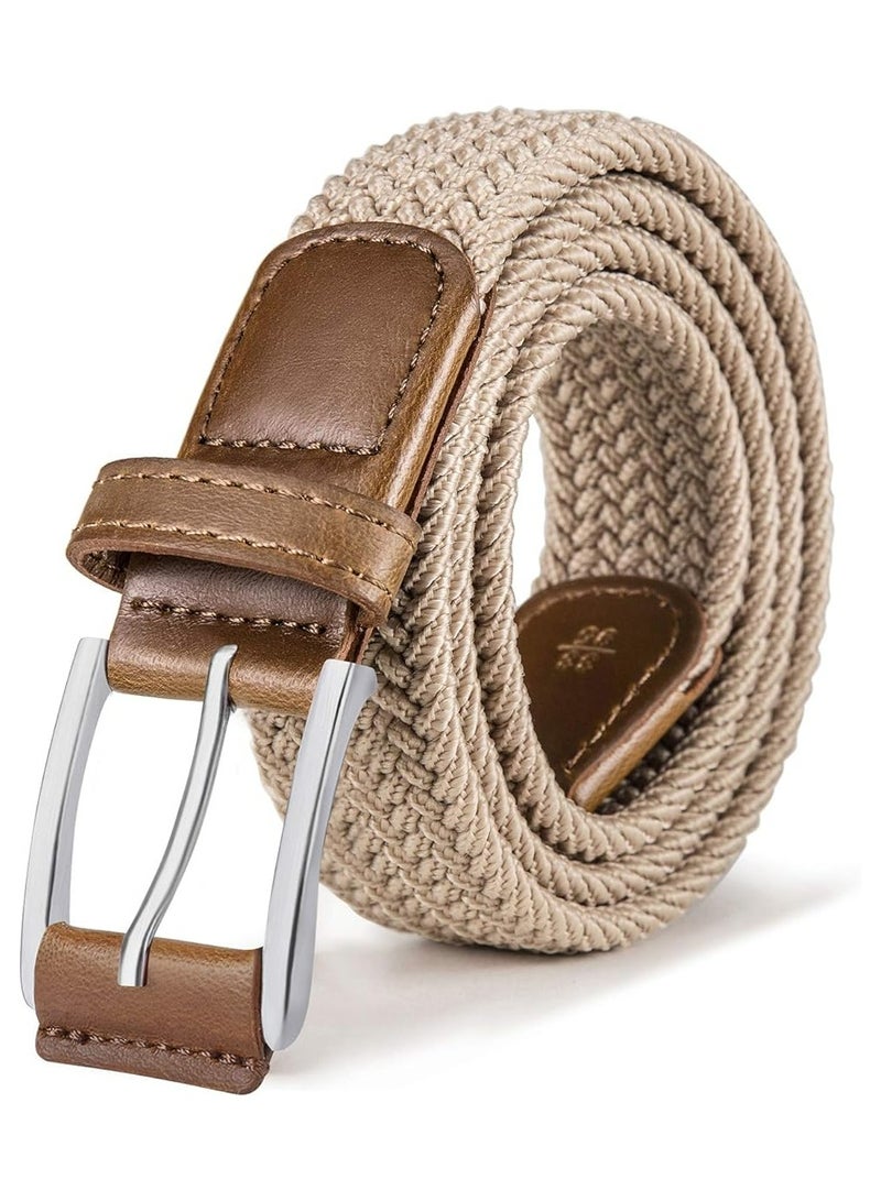 أوزيغالور حزام مطاطي للرجال، حزام شبكي منسوج مضفر هدية للرجال 1 3/8 لقمصان الجينز الكاجوال للجولف - Image 1