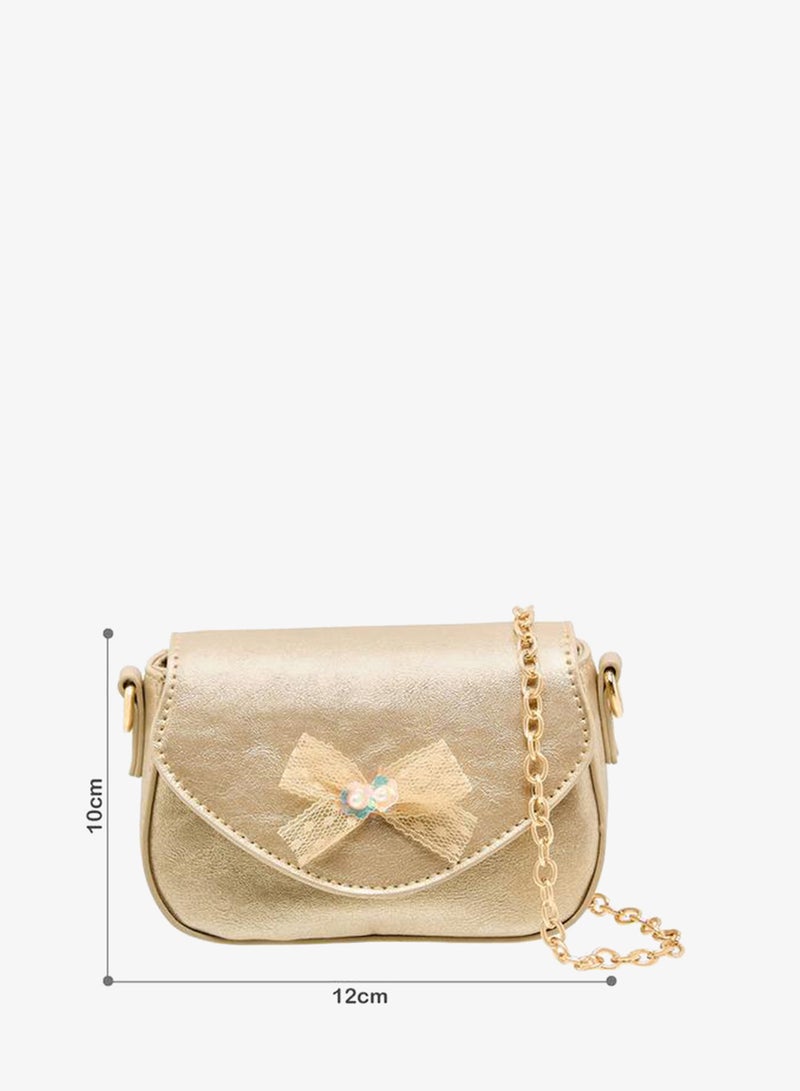 Flora Bella By Shoexpress Bow Embellished Crossbody Bag with Chain Strap - Image 2