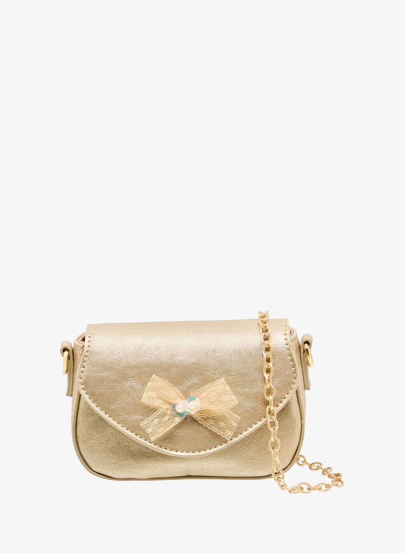 Flora Bella By Shoexpress Bow Embellished Crossbody Bag with Chain Strap - Image 1