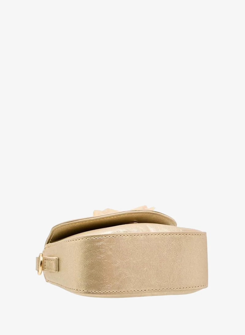 Flora Bella By Shoexpress GOLD Bow Embellished Crossbody Bag with Chain Strap for Women | Best Price UAE