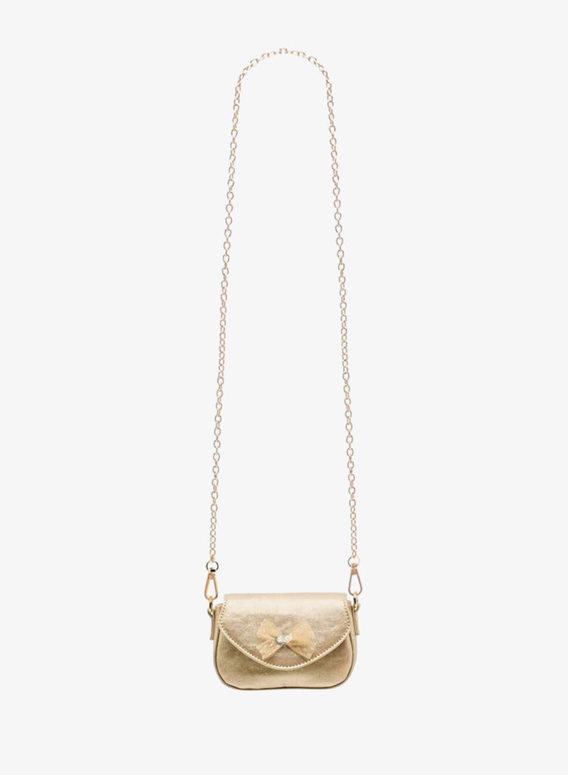 Flora Bella By Shoexpress Bow Embellished Crossbody Bag with Chain Strap - Image 3