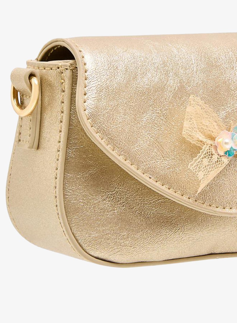 Flora Bella By Shoexpress Bow Embellished Crossbody Bag with Chain Strap - Image 5