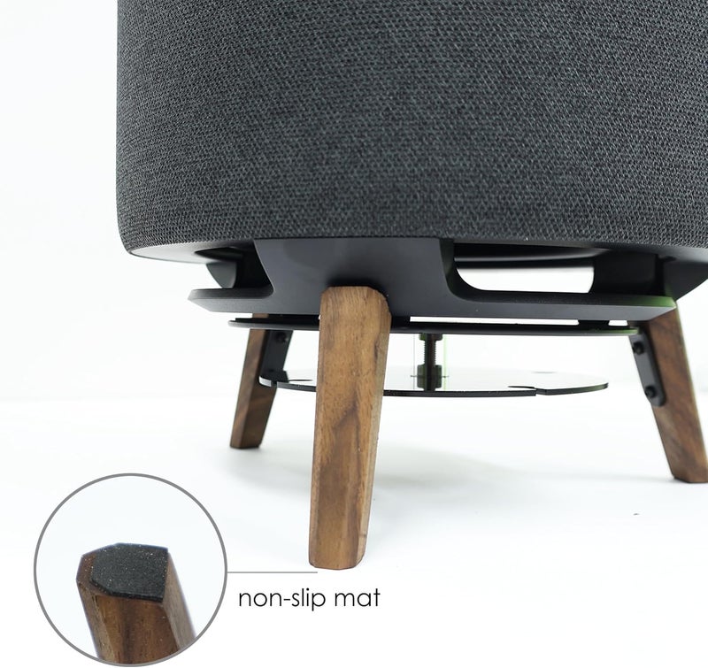 Alloery Subwoofer and Speaker Deaktop Stand,Surround Sound Speaker Stand Mount Holder Compatible with Echo Sub,Echo Studio and Homepod Gen 1 and Gen 2(Walnut) - Image 5