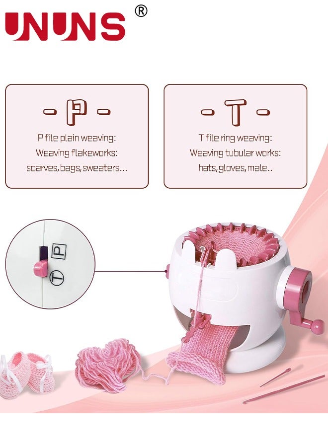 UNUNS Knitting Machine,22 Needles Knitting Loom Machines Kit For Sock Hat Pumpkin,Efficiently DIY Scarf Hat Sock,Pink - Image 5