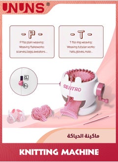 UNUNS Knitting Machine,22 Needles Knitting Loom Machines Kit For Sock Hat Pumpkin,Efficiently DIY Scarf Hat Sock,Pink  - Image 3
