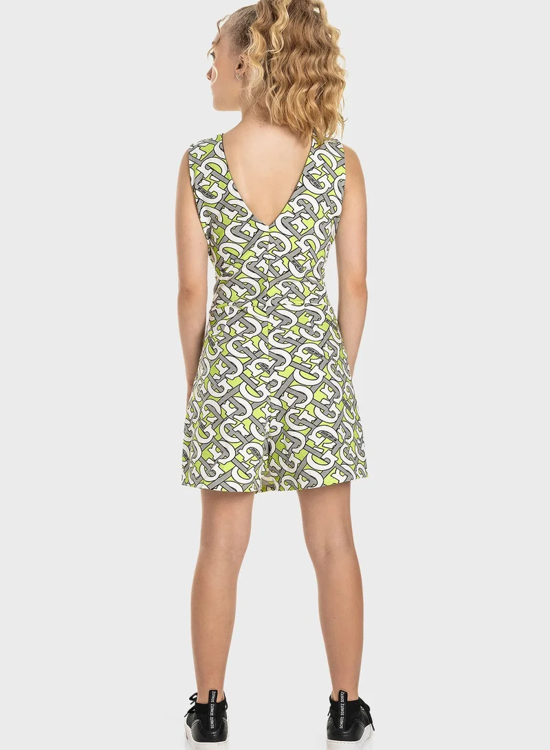 Gloss! Kids Printed Half Body Romper
