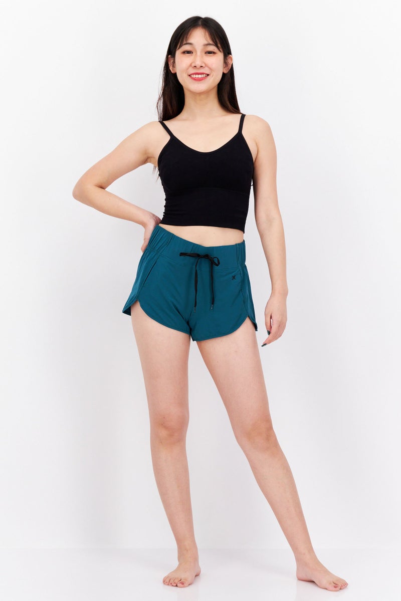 Hurley Women Brand Logo Swim Shorts, Teal - Image 4