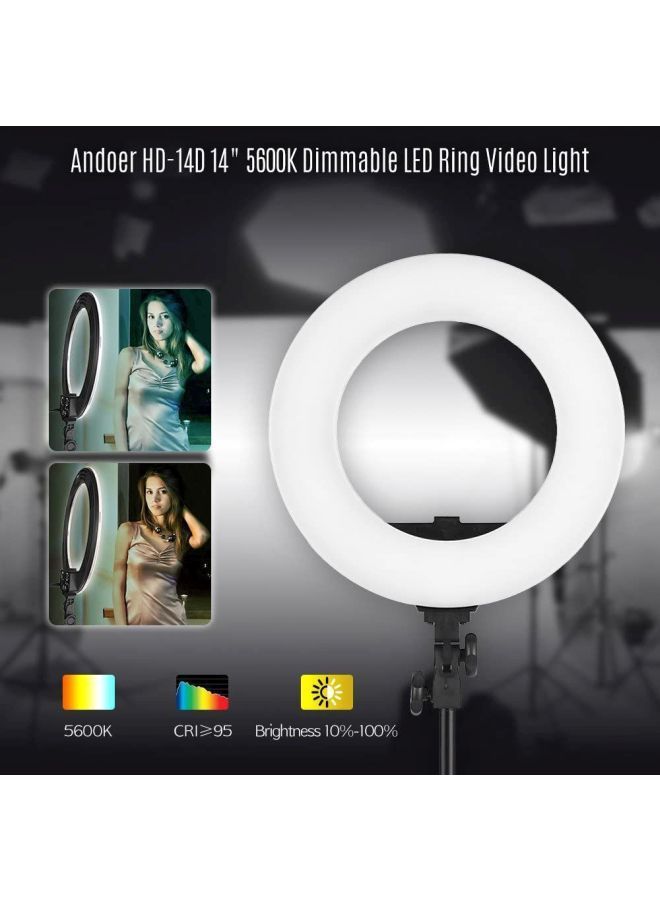 NIBEMINENT LED Photography Ring Light 14inch White/Black  - Image 4