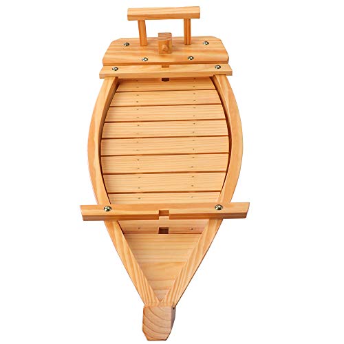 Kichgather 27.6“ Wooden Sushi Serving Tray Boat Plate for Restaurant or Home - Image 3
